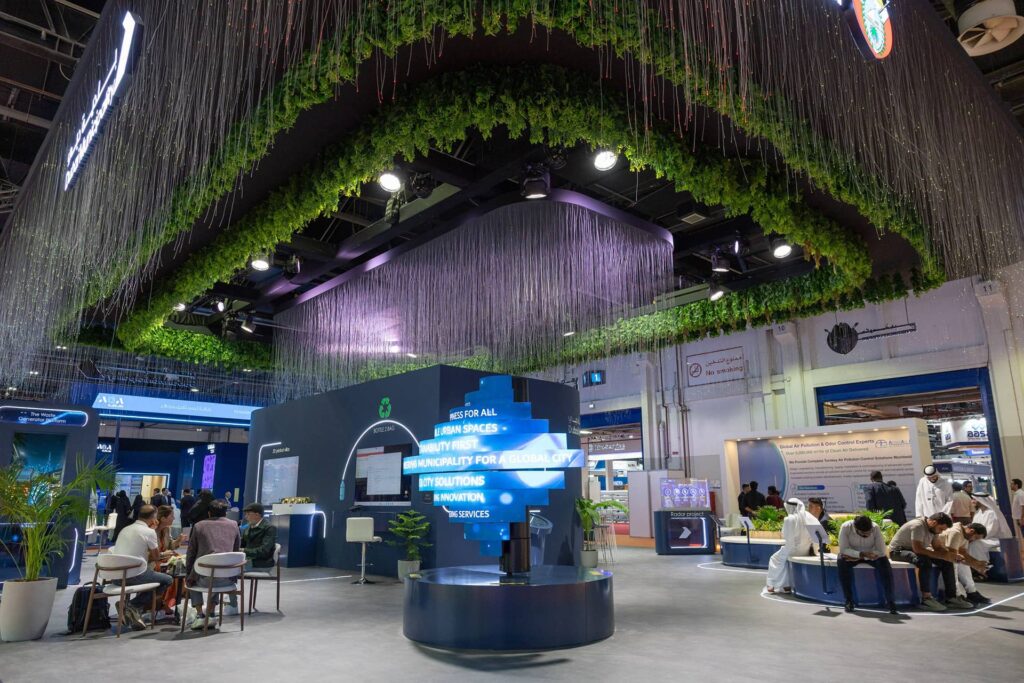 Exhibition stand construction details at WETEX 2026
