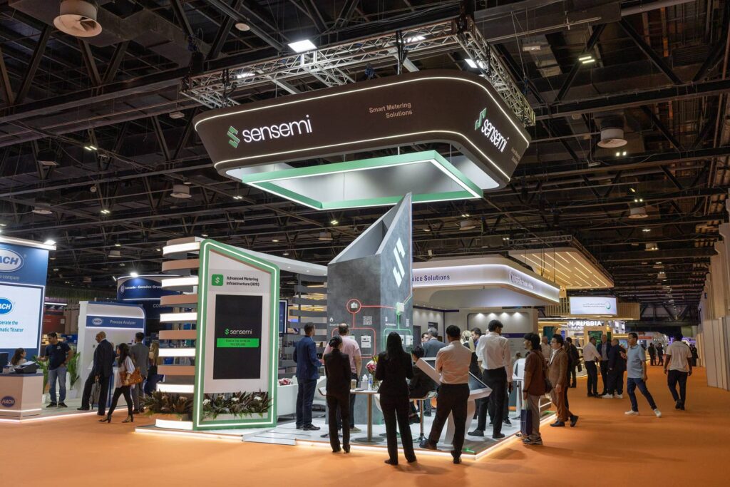 Exhibition stand lighting and graphics at WETEX 2026